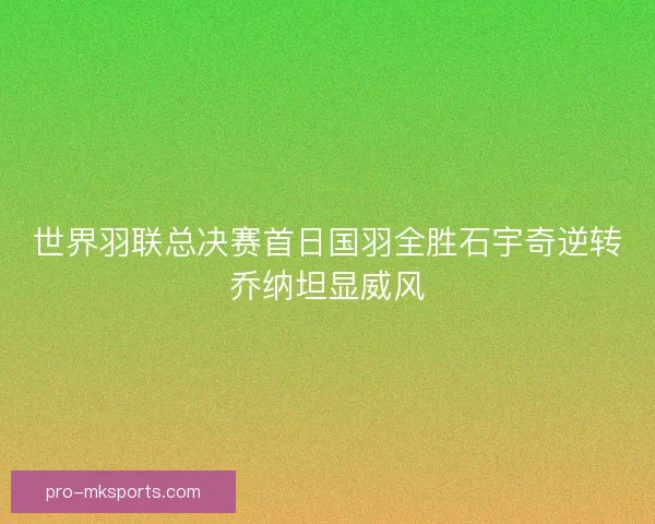世界羽联总决赛首日国羽全胜石宇奇逆转乔纳坦显威风