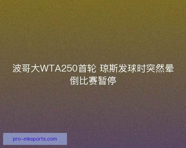 波哥大WTA250首轮 琼斯发球时突然晕倒比赛暂停