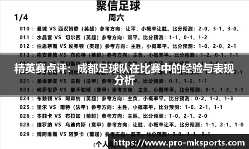 精英赛点评：成都足球队在比赛中的经验与表现分析